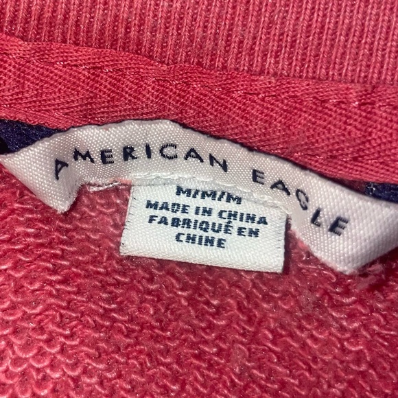 American Eagle USA cropped long-sleeve/sweatshirt | Size- Medium | Color- Pink - Picture 2 of 2